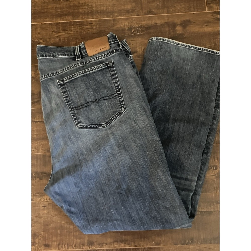 Lucky Brand Relaxed Straight Men's Jeans 48x34 Medium Wash Denim
